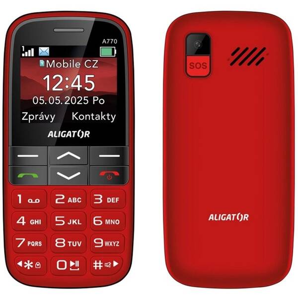 Mobilný telefón Aligator A770 Senior červený


