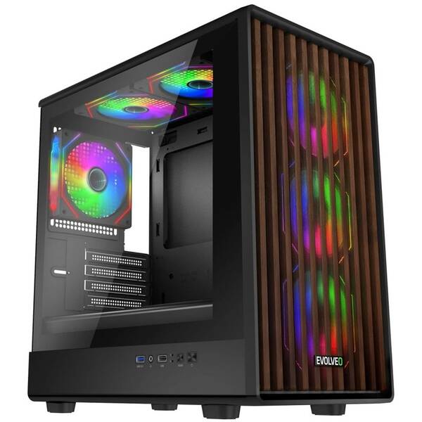 Case Evolveo Panthera, 6x ARGB čierna

