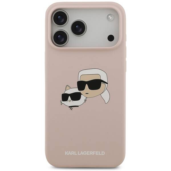 Kryt na mobil Karl Lagerfeld Liquid Silicone Double Heads MagSafe na Apple iPhone 17 Pro Max ružový

