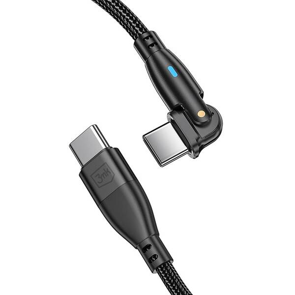 Kábel 3mk rýchlonabíjací Hyper Cable N-SERIES USB-C / USB-C, Power Delivery, QC 3.0, 100W, 1m, otočný čierny

