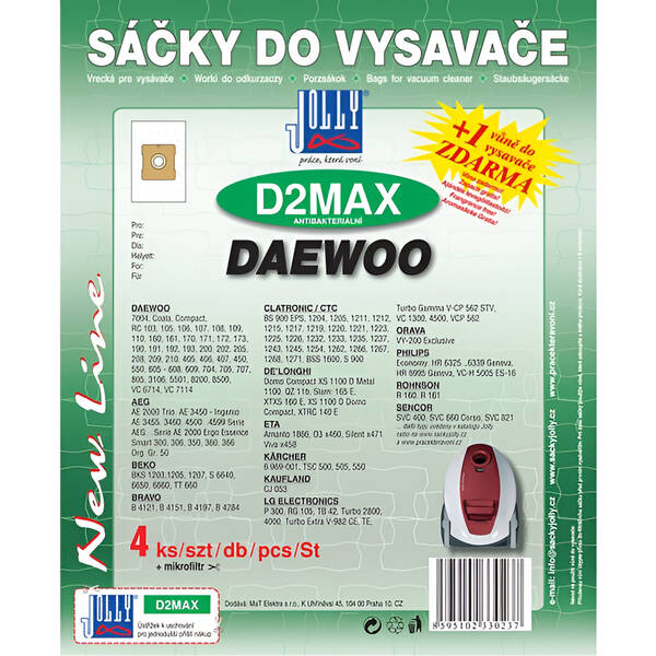 Vrecká pre vysávače Jolly MAX D 2 (4 ks) 

