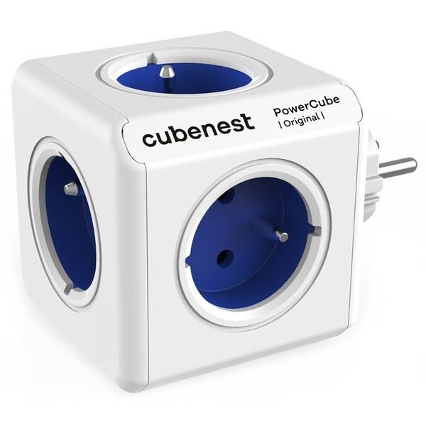 Rozbočovacia zásuvka Cubenest Powercube Original, 5x zásuvka biela/modrá

