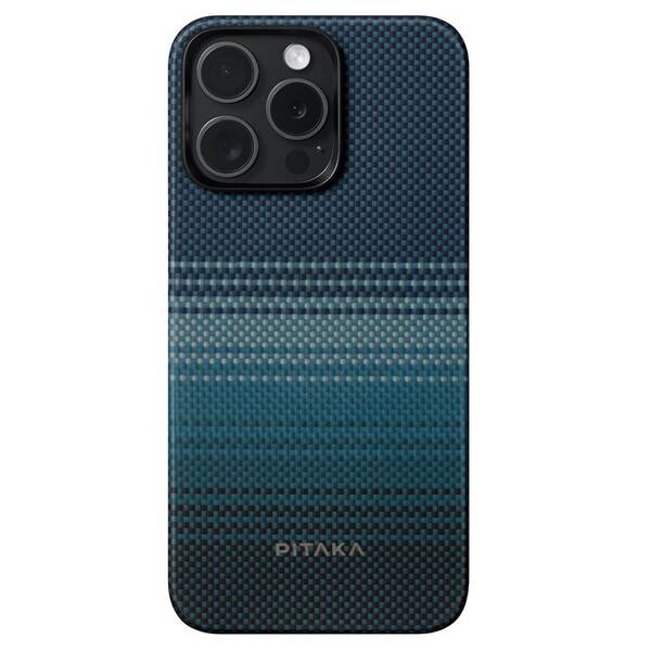 Kryt na mobil Pitaka MagEZ 4 moonrise na Apple Iphone 15 Pro Max čierny/modrý


