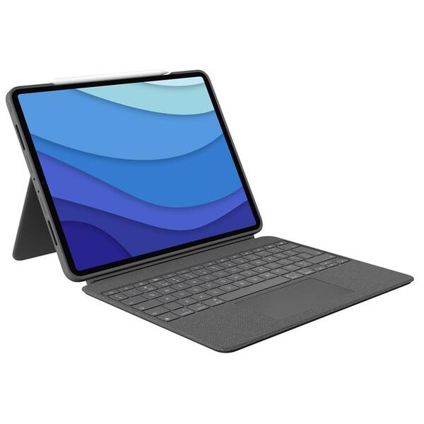 Puzdro na tablet Logitech Combo Touch na Apple iPad Pro 12.9" (5. gen.) UK sivé

