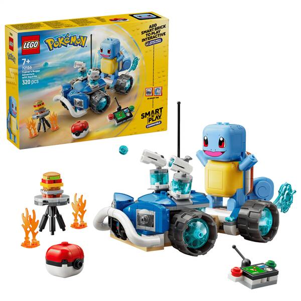 Stavebnica LEGO® Pokémon™ 72156 SMART Play™: Squirtle – dobrodružstvo v Trénerovej bugine 

