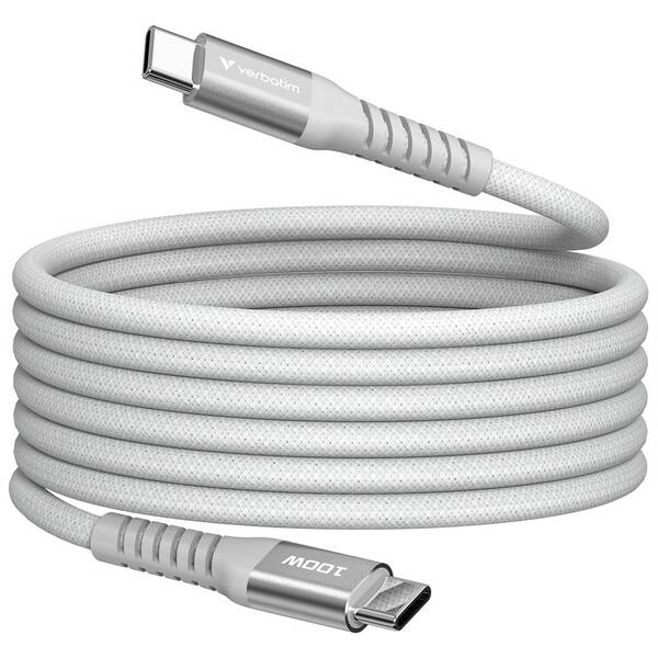 Kábel Verbatim Sync & Charge USB-C/USB-C 100W 1,2m sivý

