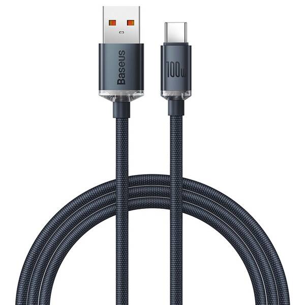 Kábel Baseus Crystal Shine Series USB/USB-C 100W 1,2m čierny

