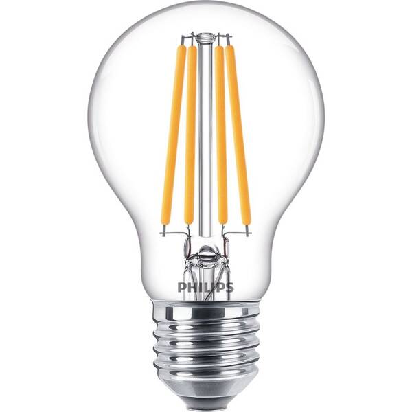 LED žiarovka Philips filament klasik, E27, 10,5W, studená biela 

