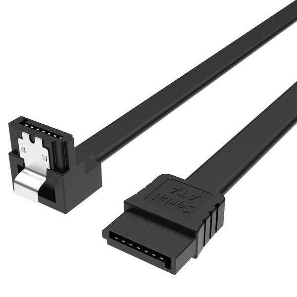 Kábel AKASA SATA3, pravouhlý, 50 cm čierny

