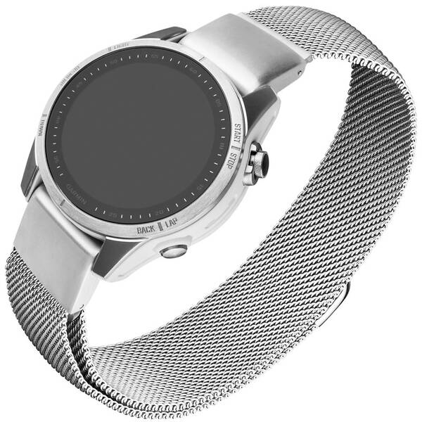 Remienok FIXED Mesh Strap na Garmin QuickFit 20mm strieborný

