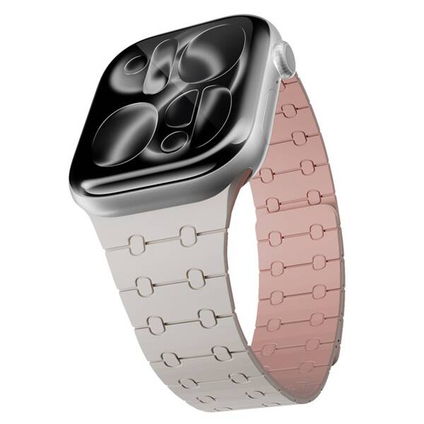 Remienok Epico Magnetic+ Silicone na Apple Watch SE (44mm)/Series 1-9 (42/44/45mm) 10-11 (46mm)/Ultra (49mm) biely


