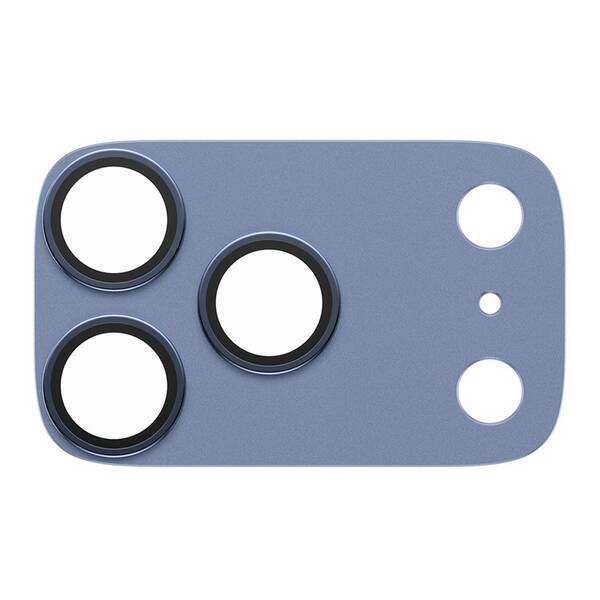 Tvrdené sklo PanzerGlass FENDER na Apple iPhone 18 Pro, ochranný hliníkový prvek fotoaparátu modré

