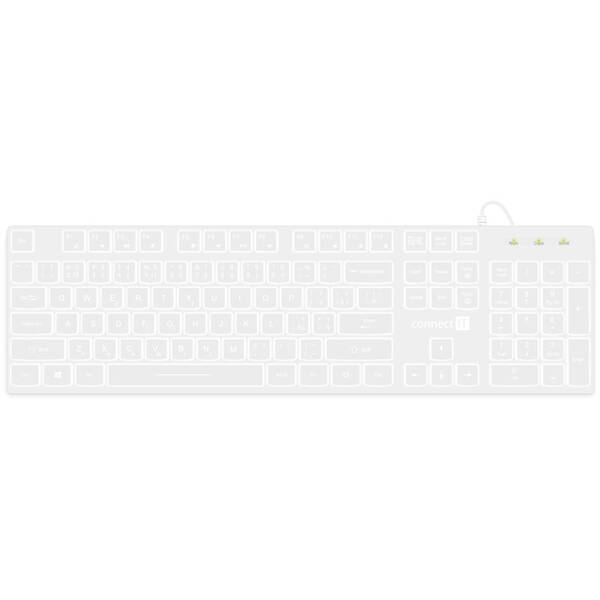 Klávesnica Connect IT Chocolate WhiteStar, CZ/SK biela

