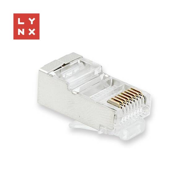 Koncovka Lynx STP Cat5e, 50µ, 100ks priehľadná

