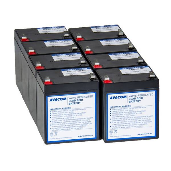 Batériový kit Avacom pre renováciu RBC43 (8ks batérií) 

