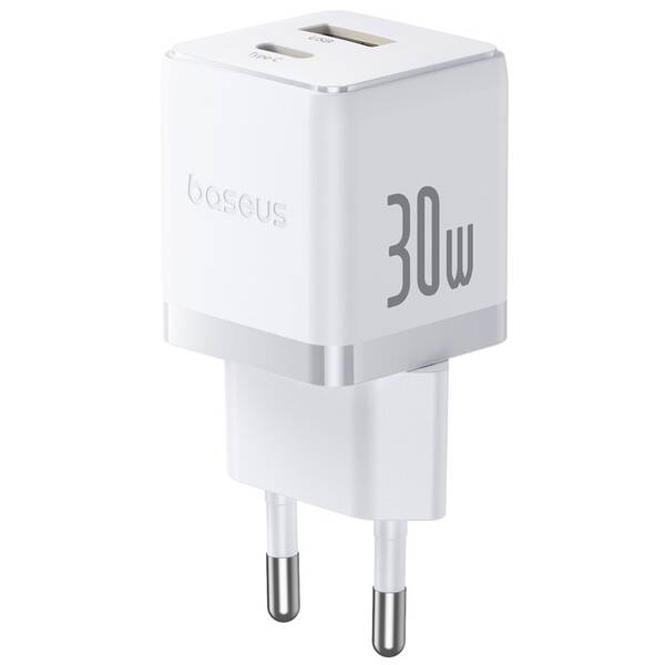 Nabíjačka do siete Baseus Palm 30W 1xUSB-A 1xUSB-C PD QC 3.0 biela

