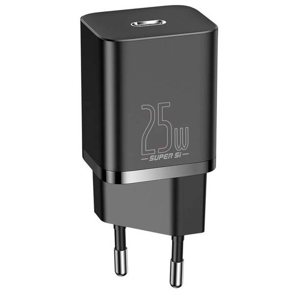 Nabíjačka do siete Baseus Super Si USB-C 25W + USB-C kábel 1m čierna

