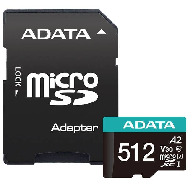 Pamäťová karta ADATA MicroSDXC 512GB UHS-I (100R/80W) + adaptér 


