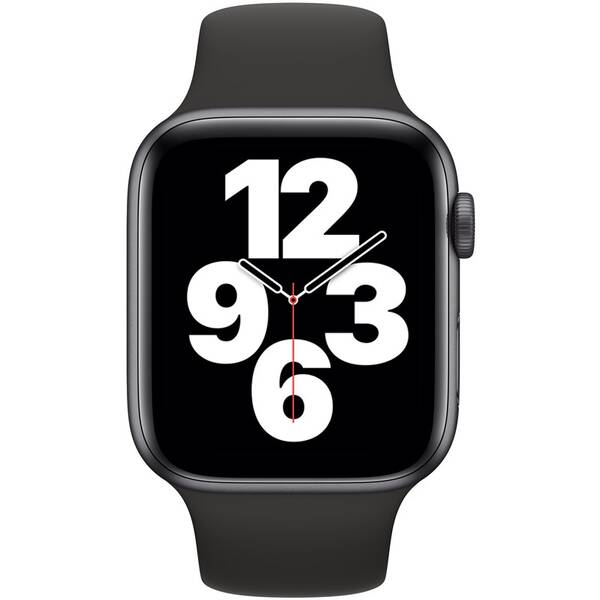Inteligentné hodinky Apple GPS 40mm púzdro z vesmírne sivého hliníka - čierny športový náramok 

