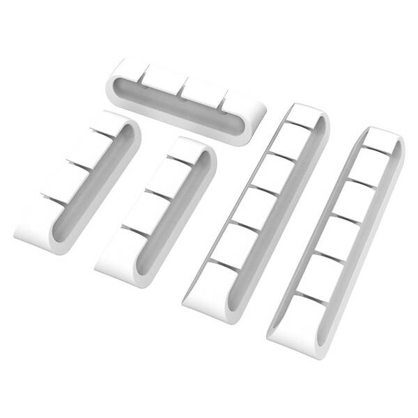 Držiak AKASA Cable Cord Holder, 3x3-port + 2x5-port biely

