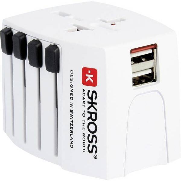 Cestovný adaptér SKROSS MUV USB, univerzálny pre 150 krajín 

