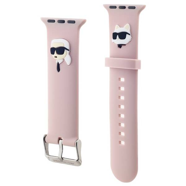 Remienok Karl Lagerfeld Karl and Choupette Head NFT na Apple Watch 42/44/45/49mm ružový

