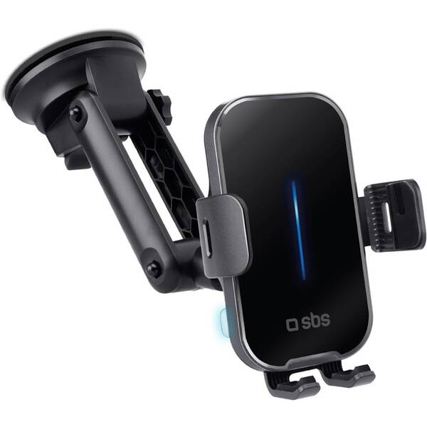 Držiak na mobil SBS Clamp Charge s bezdrôtovým nabíjaním 15 W čierny

