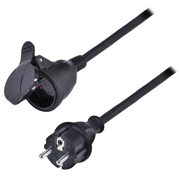 Kábel predlžovací Solight 1 zásuvka IP44, 3 x 2.5mm2, kábel guma-neoprén H07RN-F, 20 m čierny

