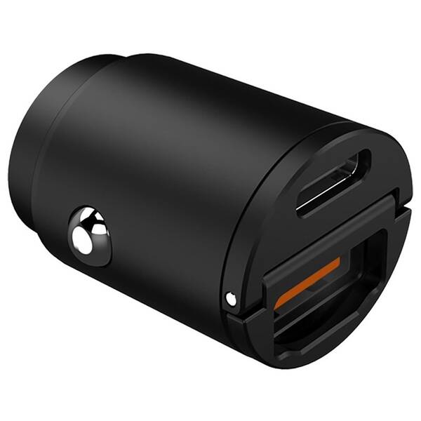Adaptér do auta Celly Mini USB-C/USB-A, 30 W čierny

