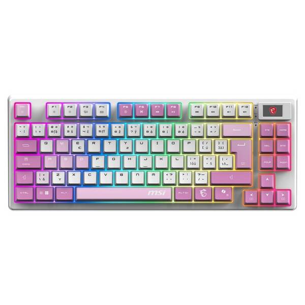 Klávesnica MSI FORGE GK600 TKL Wireless, CZ/SK ružová

