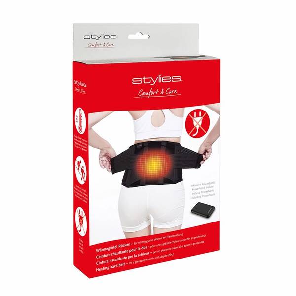 Vyhrievací bedrový pás Stylies Comfort and Care čierny

