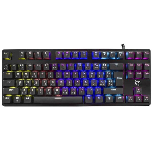 Klávesnica White Shark SPARTAN, US layout, Blue Switch čierna

