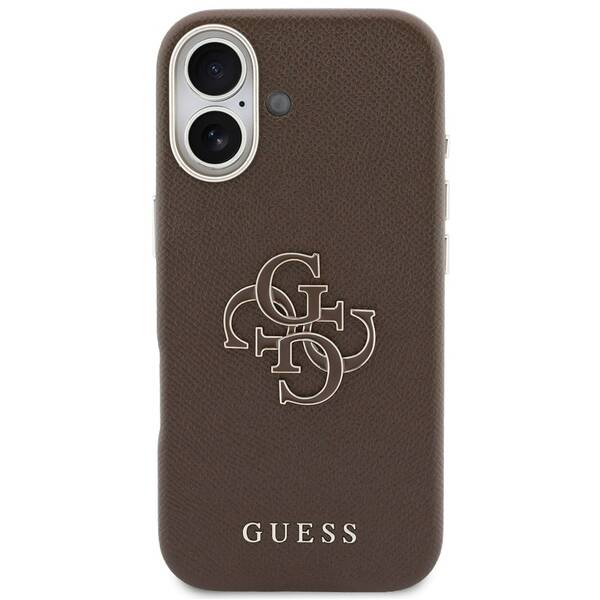 Kryt na mobil Guess PU Resin Logo na Apple iPhone 17 hnedý


