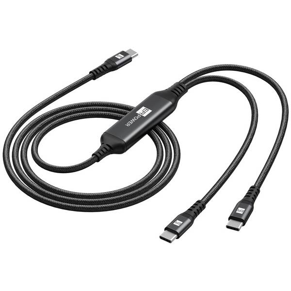 Kábel ERPOWER Cable Spliter USB-C/2× USB-C, 1,5m čierny

