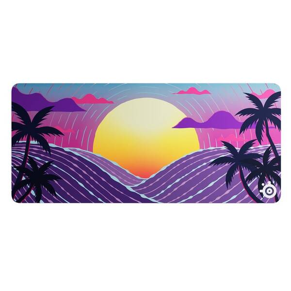 Podložka pod klávesnicu a myš SteelSeries QcK XXL Neon Sunset fialová

