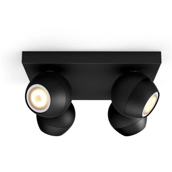 Bodové svietidlo Philips Hue Buckram White Ambiance 4 Spot čierne

