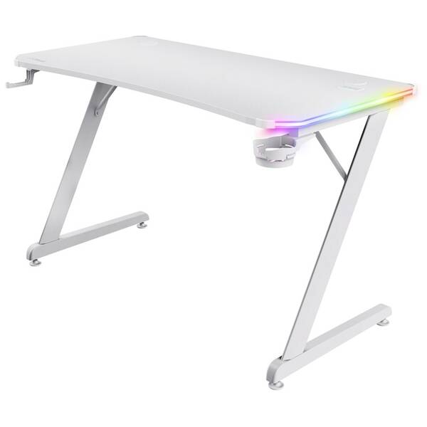 Herný stôl Trust GXT 709W Luminus RGB biely

