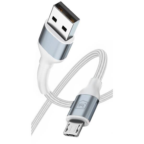 Kábel 3mk Hyper N-SERIES USB/Micro USB, 12W, 1m biely


