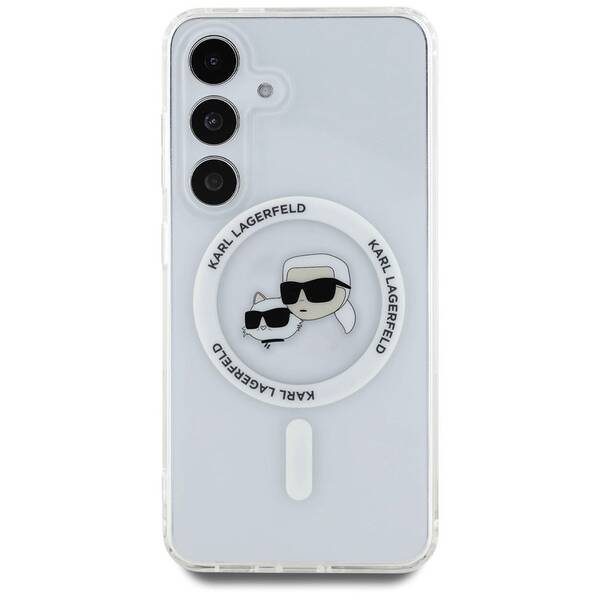 Kryt na mobil Karl Lagerfeld IML K&CH Heads MagSafe na Samsung Galaxy S25 priehľadný

