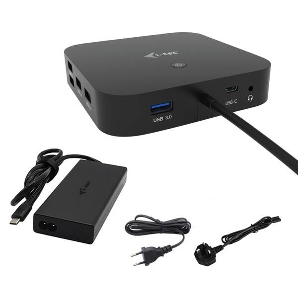 Dokovacia stanica i-tec USB-C HDMI DP with PD 100 W + Universal Charger 100W čierna

