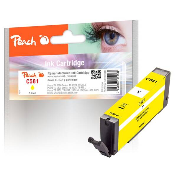 Cartridge Peach Canon CLI-518, 5,6 ml žltá

