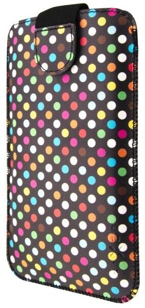Puzdro na mobil flipové FIXED Soft Slim Elements 5XL (vhodné na 5" - 5,2") - rainbow dots 

