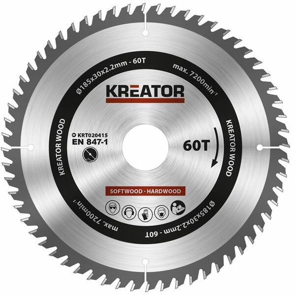 Pílový kotúč Kreator KRT020415 185mm 60T 

