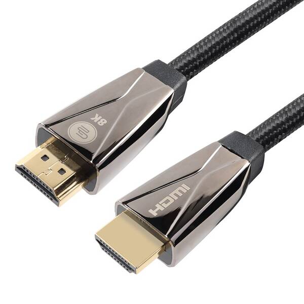 Kábel GoGEN HDMI 2.1 / 8K UHD, 2m, pozlacený, opletený čierny

