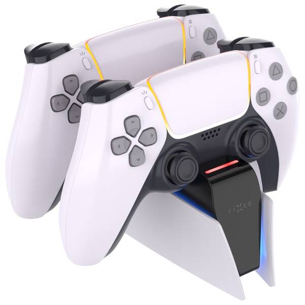 Dokovacia stanica FIXED pre dva bezdrôtové ovládače DualSense PlayStation 5 čierna/biela

