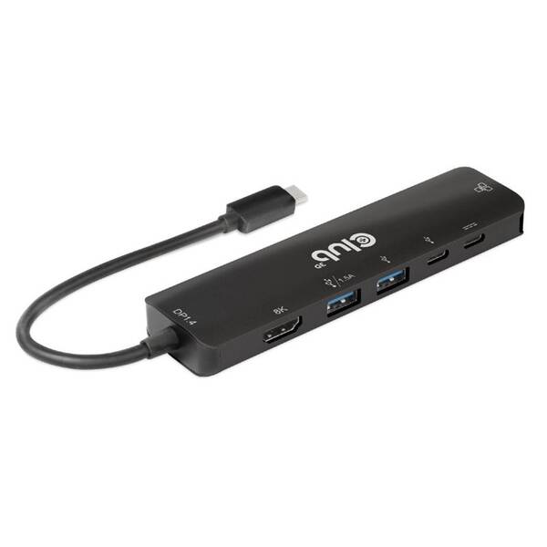 USB Hub Club3D USB-C, 6-in-1 Hub s HDMI 8K30Hz, 2xUSB Type-A, RJ45 a 2xUSB Type-C, PD 100W 

