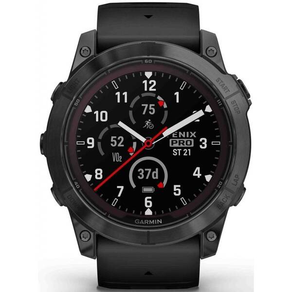 Inteligentné hodinky Garmin fenix 7X Pro Sapphire Solar - Titan Carbon Grey / Black Silicone Band 

