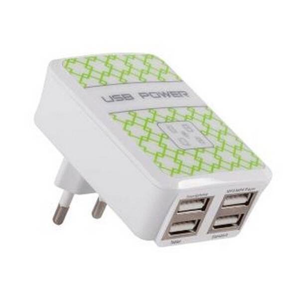 Nabíjačka do siete Arkas BD 616, 4x USB-A biela


