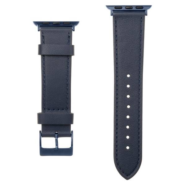 Remienok FIXED Leather Strap na Apple Watch 42/44/45/49 mm modrý

