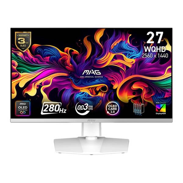 Herný monitor MSI MAG 272QPW QD-OLED X28 biely

